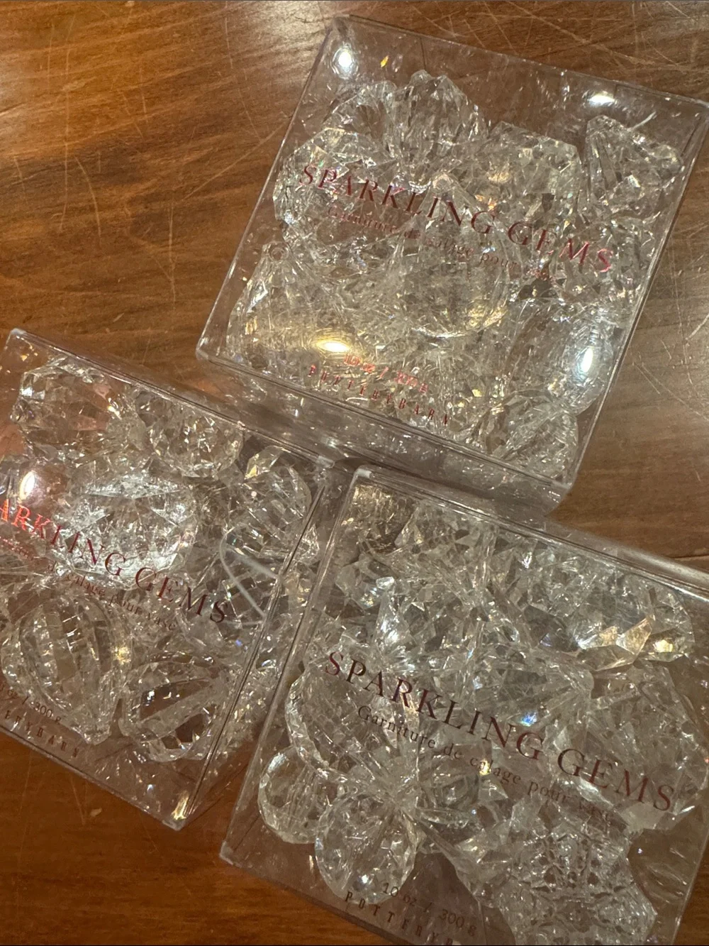 NIP Pottery Barn Sparkling Gems Oversize Decor 3 Boxes Wedding Bridal Shower NEW